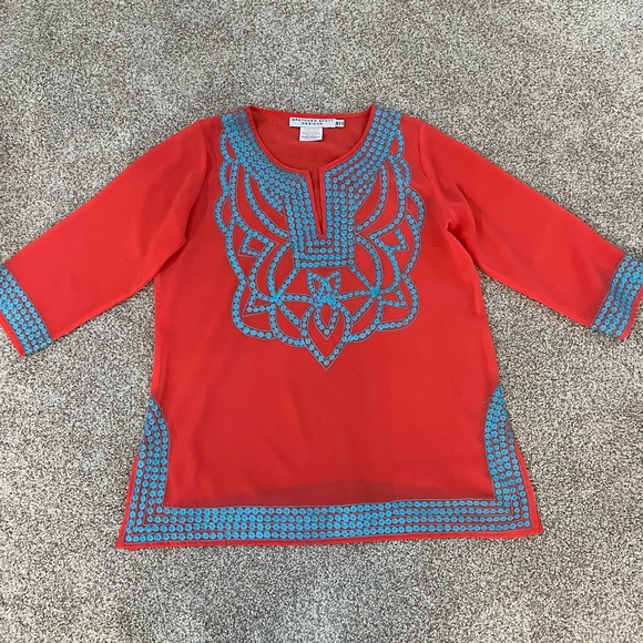 Gretchen Scott Designs | Tops | Gretchen Scott Sheer Tunic | Poshmark